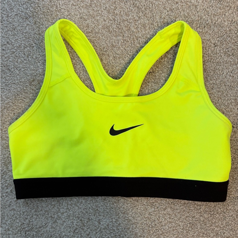 Nike Women's Neon Yellow Dri-Fit Sports Bra